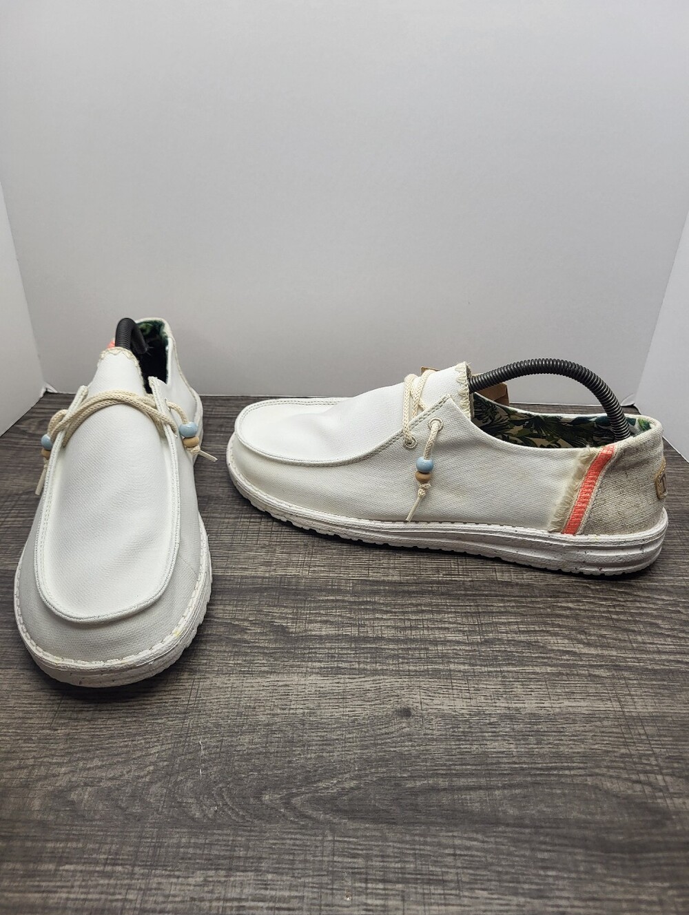 Hey Dude Wendy Natural Salt White Slip-On Shoes Women's Size 12 New